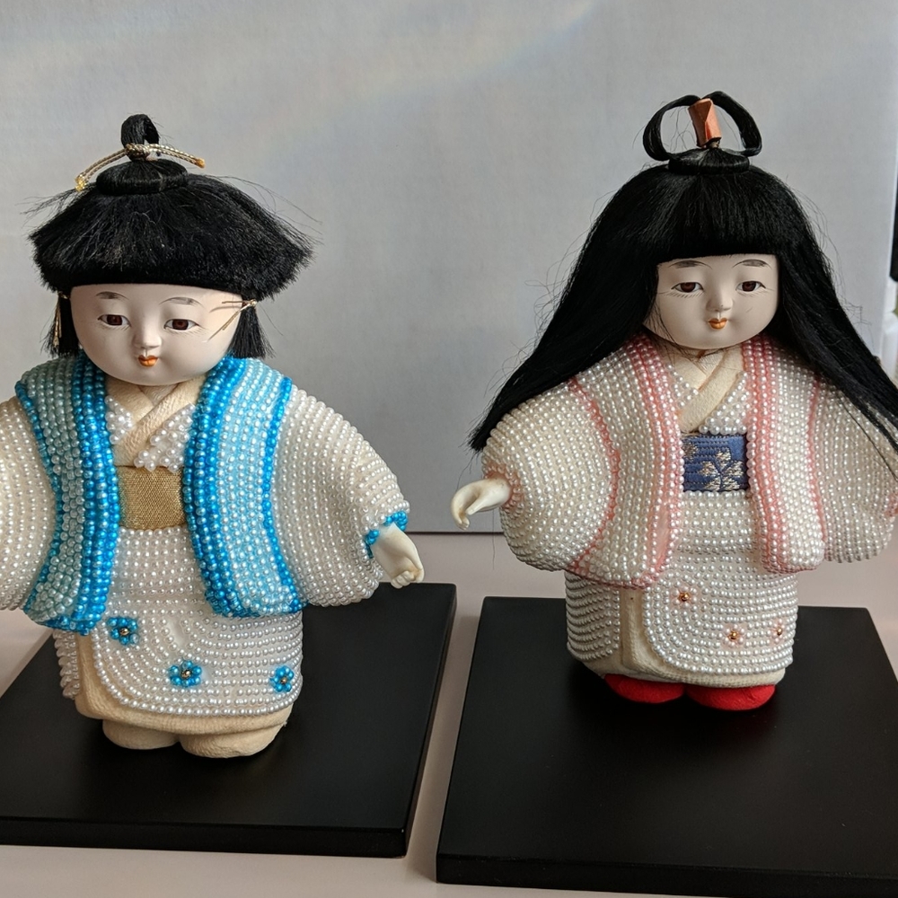 Hand made bead Japanese dolls